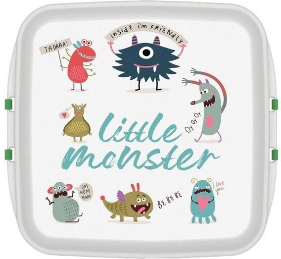 Biodora Kleine Lunchbox mit Druck Monster 11 x 11 x 5 cm