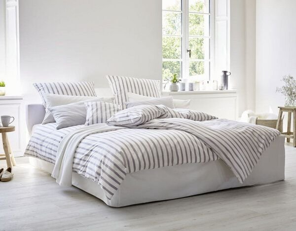 Cotonea Bio Satin-Bettwäsche Aquarell Streifen