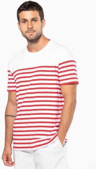 YTWOO Nachhaltiges Herren-T-Shirt mit Rundhalsausschnitt im Marine-Stil