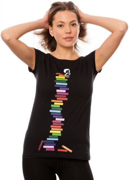 FellHerz Damen T-Shirt Books Girl Bio Fair