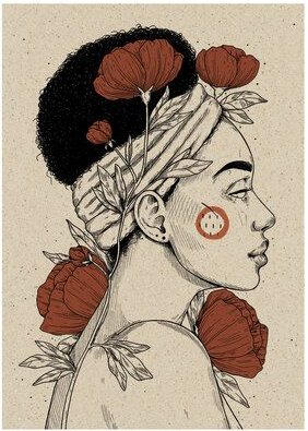 matabooks® Kunstvolle A6 Postkarte mit Blumenmotiv aus nachhaltigem Graspapier – Embrace