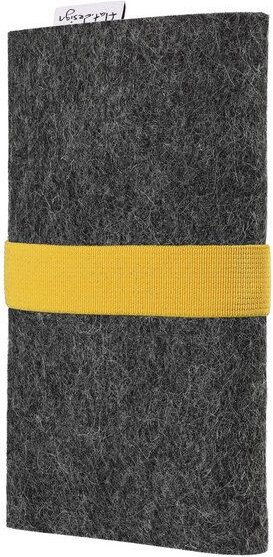 flat design by Mareike Kriesten Handyhülle AVEIRO für Samsung Galaxy M-Serie - 100% Wollfilz - dunkelgrau