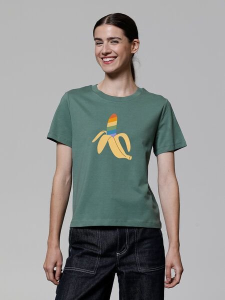 watapparel T-Shirt Frauen Rainbow Banana