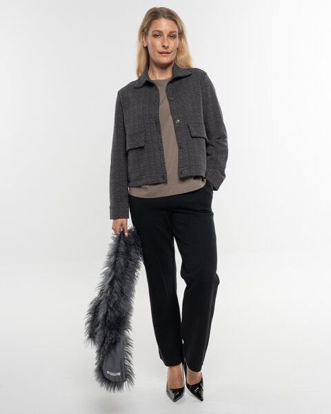 Alma & Lovis Edle Jacke in Karo-Melange aus feiner Bio-Baumwolle | Karo Jacke