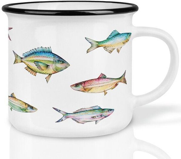 LIGARTI Keramiktasse – Buntfischschwarm