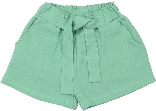 Kinder Shorts GOTS zertifiziert – Hellgrün, Bund mit Kordel, weich & bequem | von Walkiddy