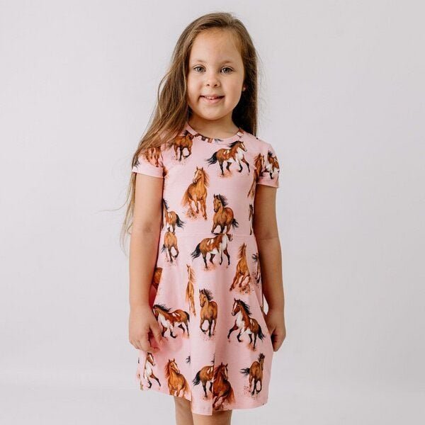 Walkiddy Graceful Horses-Flared Dress