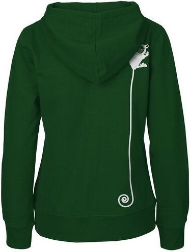 HANDGEDRUCKT "Teeny Weeny Goblin" Frauen Zip-HOODY aus reiner Biobaumwolle (kbA)