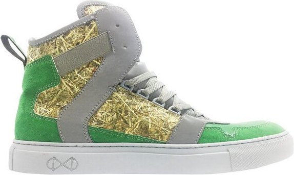 veganer hoher Sneaker aus Bio-Materialien "nat-2 Almwiese" grün