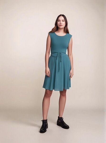 Ingoria SCARLET wendbares Jerseykleid mit separater Kimono-Schärpe in schwarz