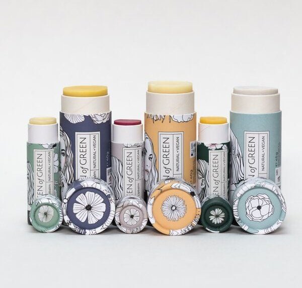 Queen of Green Nachhaltiges Geschenkset aus 3 Lipbalms, Deo, Hand- und Hautbalsam - vegan & plastikfrei