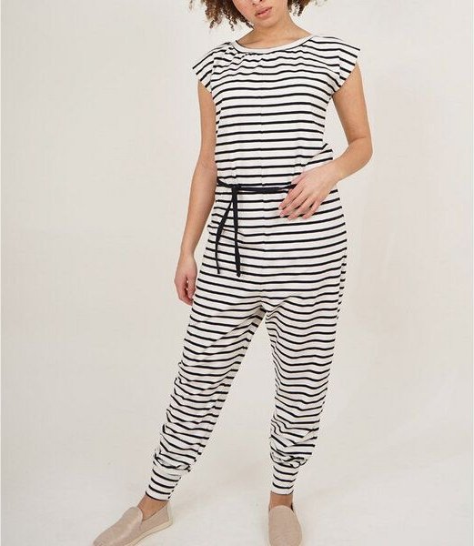 Lena Schokolade Jumpsuit Overall ringel aus Bio-Jersey