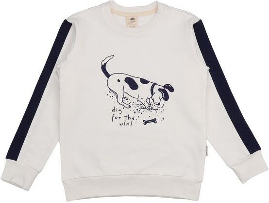 Kinder Sweatshirt GOTS-zertifiziert aus Bio-Baumwolle creme mit Hunde-Motiv „Crazy Dogs“ – Walkiddy