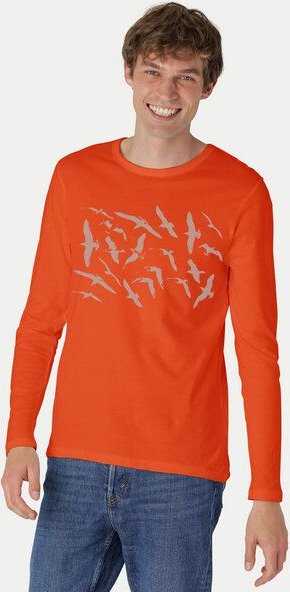 Peaces.bio - handbedruckte Biomode Bio-Herren-Langarmshirt Möwen