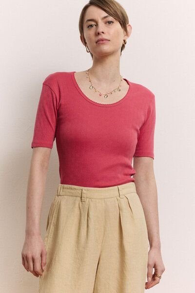 TRANQUILLO Jerseyshirt Camilaa Herz-Ajour Muster (2010004)