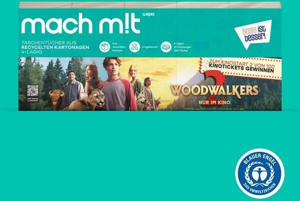 mach m!t WOODWALKERS 2 Edition - Taschentücher 4 -lagig - extra weich - PURE