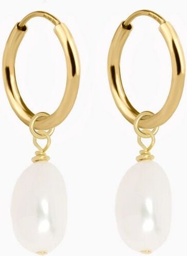 Paeoni Colors Perlen-Creolen, Ohrringe aus 18k Gold Vermeil & Süßwasserperlen