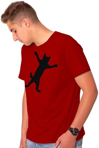 HANDGEDRUCKT "Klammerkatze" Männer T-Shirt