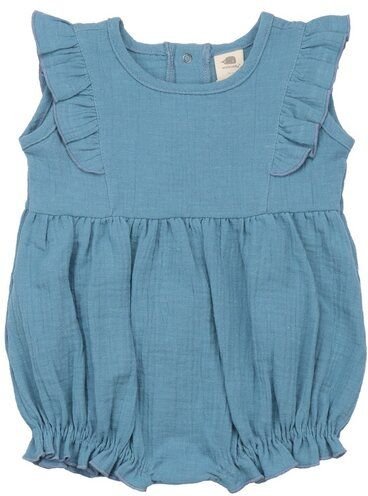 Baby Bodykleid GOTS zertifiziert – Blau, ärmellos, weich & bequem | von Walkiddy
