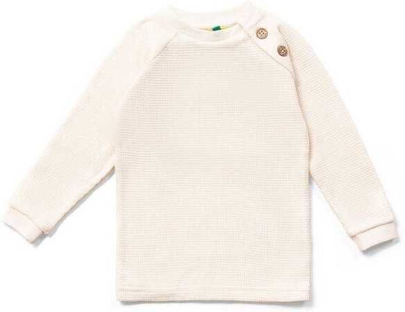 Little Green Radicals Waffel-Raglan-Pullover – Knopfleiste vorne, GOTS, Fairtrade