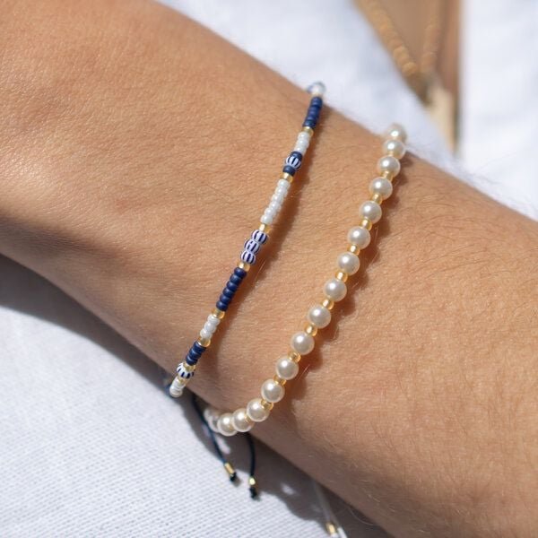 juni Perlenarmbänder Set "Hamptons" - maritim, elegant, vegan