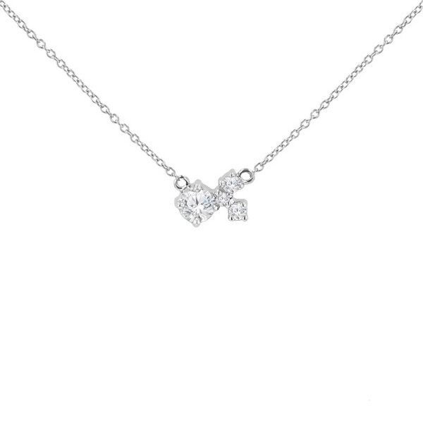 Thumbnail - Eppi Silberne Cluster Kette mit Moissanit und Lab Grown Diamanten Millie