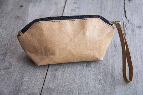 BY COPALA Kraft Papier : Federmappe/ Etui/ Tasche, nachhaltig. Lederoptik