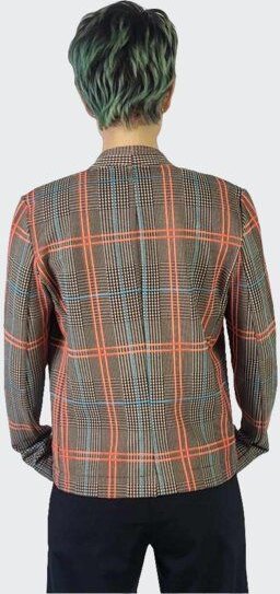 LUMEN organic Blazer KARO orange/bunt