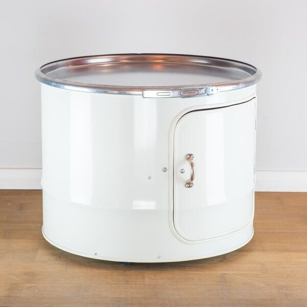 Lockengelöt Bob mit Tür - Couchtisch aus einem Hamburger Ölfass - verschiedene Farben