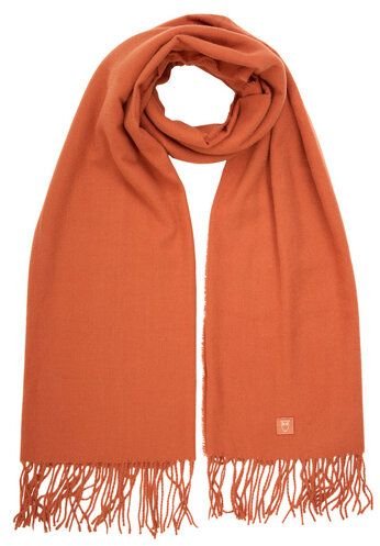 KnowledgeCotton Apparel Winterschal aus recyceltem Polyester - mit Fransen