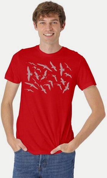Peaces.bio - handbedruckte Biomode Fit T-Shirt Möwen Herren