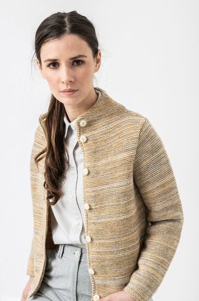 Grenz/gang Damen Strickjacke ELLY aus Schurwolle (kbT) - mouliné