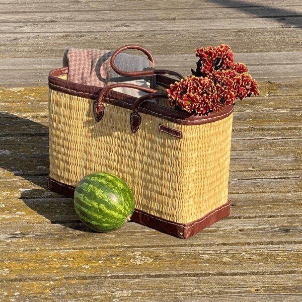 NATUREHOME Korbtasche Marktkorb Strandtasche mit 2 Henkeln