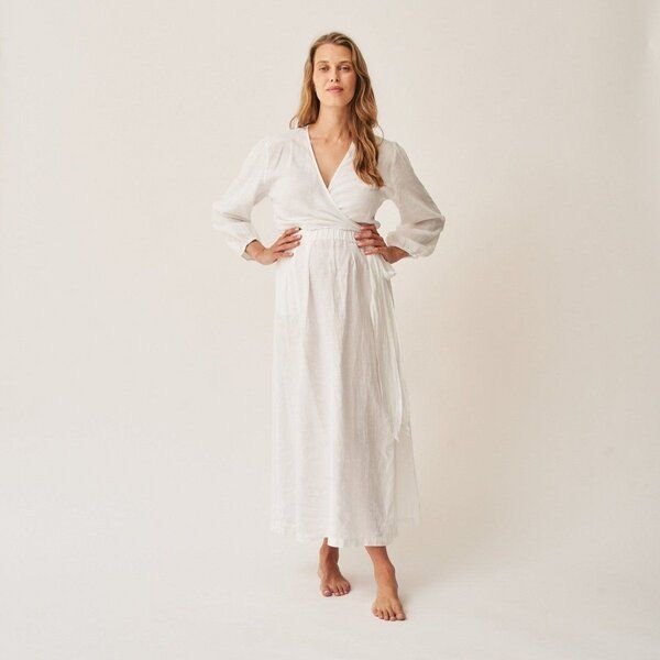 The Mama Set The Linen Wrap Dress