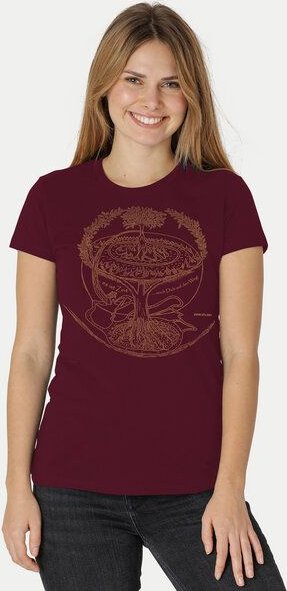 Peaces.bio - handbedruckte Biomode Bio-Damen-T-Shirt "Weltenesche"