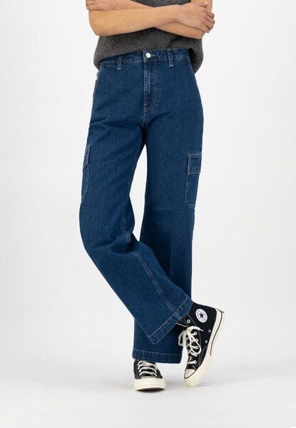 MUD Jeans Damen Jeans "Wilma Works - Stone Indigo"