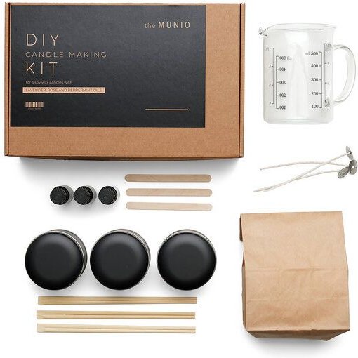Munio Candela DIY Kit zur Herstellung von 3 Duftkerzen, vegan
