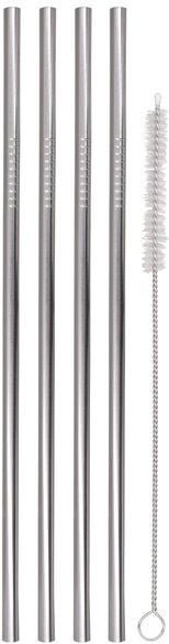 Dora's Edelstahl Trinkhalme gerade mit Bürste