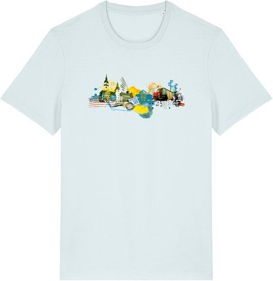 Spangeltangel bedrucktes T-Shirt, Chemnitz, nachhaltig, Stadt, Herren, Damen, Unisex, Biobaumwolle