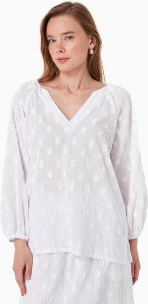 ORGANICATION Bluse aus Bio-Baumwolle im Jacquardgewebe