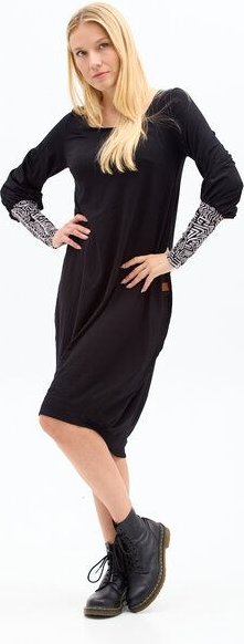 Kleid Morelia – Ballonkleid – Länge bis zum Knie/über das Knie – Aufgebauschte Ärmel – Carré-Ausschnitt – Farbenfroher e...