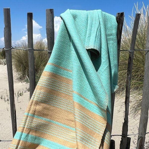 Karawan authentic Fouta Hamamtuch aus reiner Bio-Baumwolle 200 × 100 cm (Stil SAND)