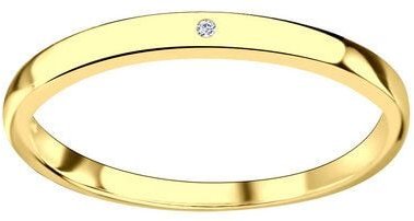 LUXAA Breiter Ring mit kleinem Stein aus 925er Sterling Silber - Gold