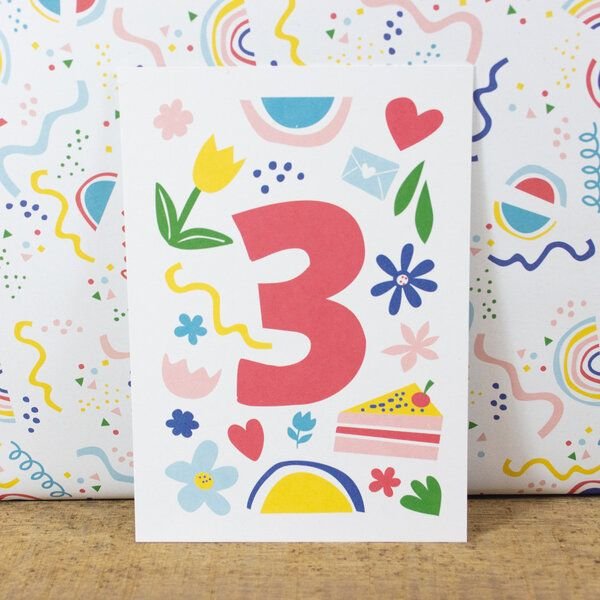 Bow & Hummingbird Postkarte Three/Drei