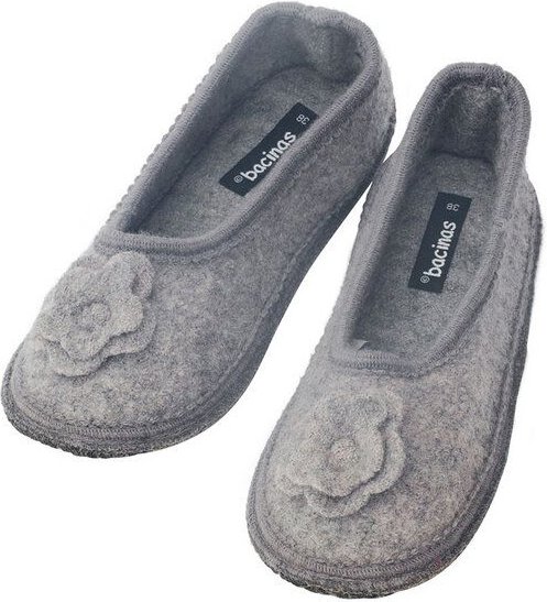 Bacinas Warme Ballerina Hausschuhe Damen Schurwolle Wollwalk Filzsohle