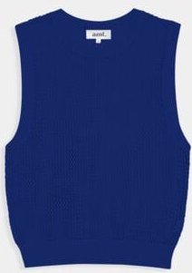 amt.studio Luftiger Strick Pullunder Top "Nix" aus Bio-Baumwolle in kräftig blau