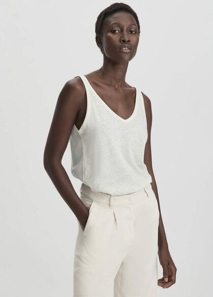 hessnatur Jersey Top Regular Leinen und reiner Bio-Baumwolle