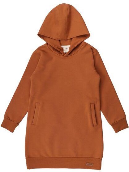 Baby Kapuzenkleid GOTS zertifiziert, braun, Langarm, Bio-Baumwolle, weich – Walkiddy