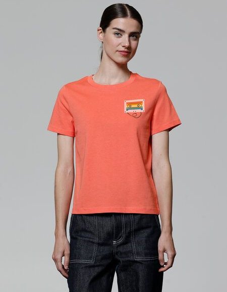 watapparel T-Shirt Frauen Rainbow Cassette