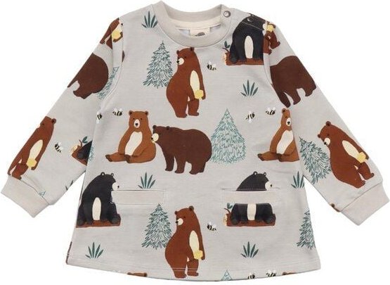 Baby Langarmkleid Bio Baumwolle Beige - Walkiddy